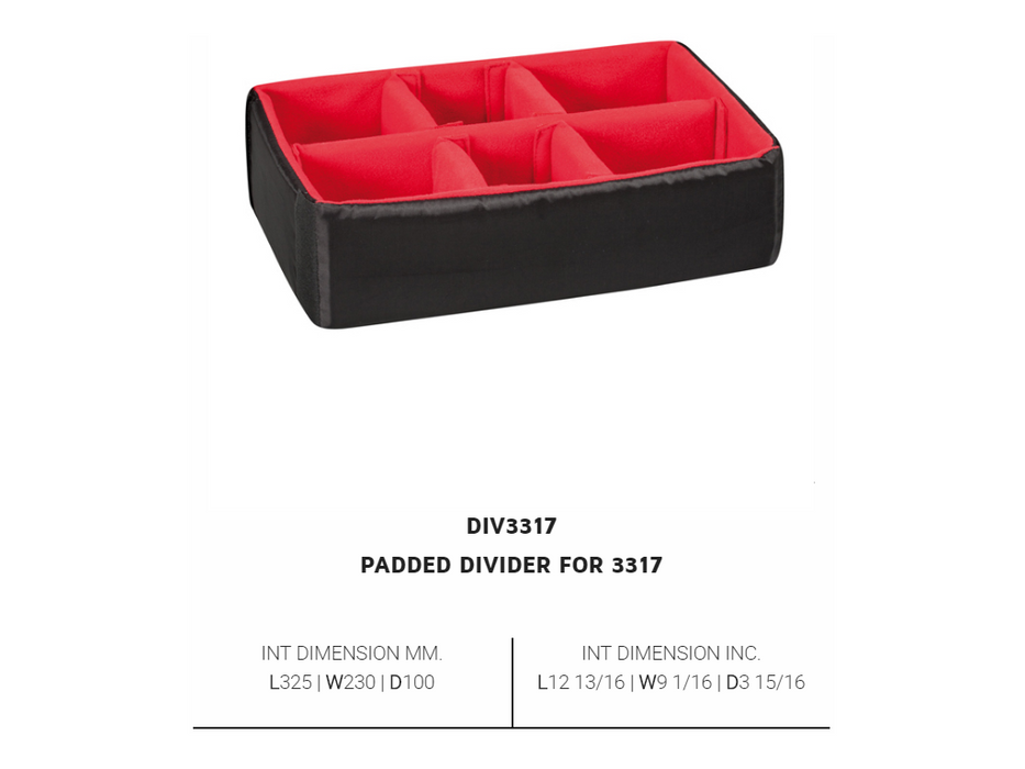 PLASTIC CASES ACCESSORY Padded DIVIDER For 3317