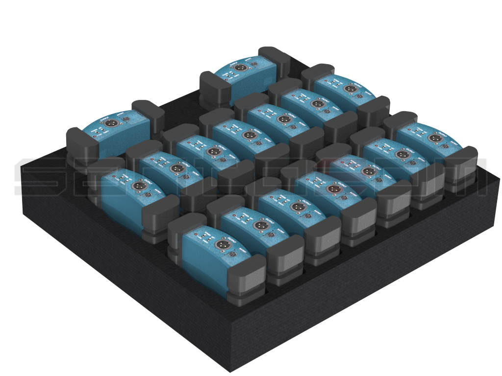 Santosom   22" Drawer Foam 3U, 16x BSS DI Box AR-133