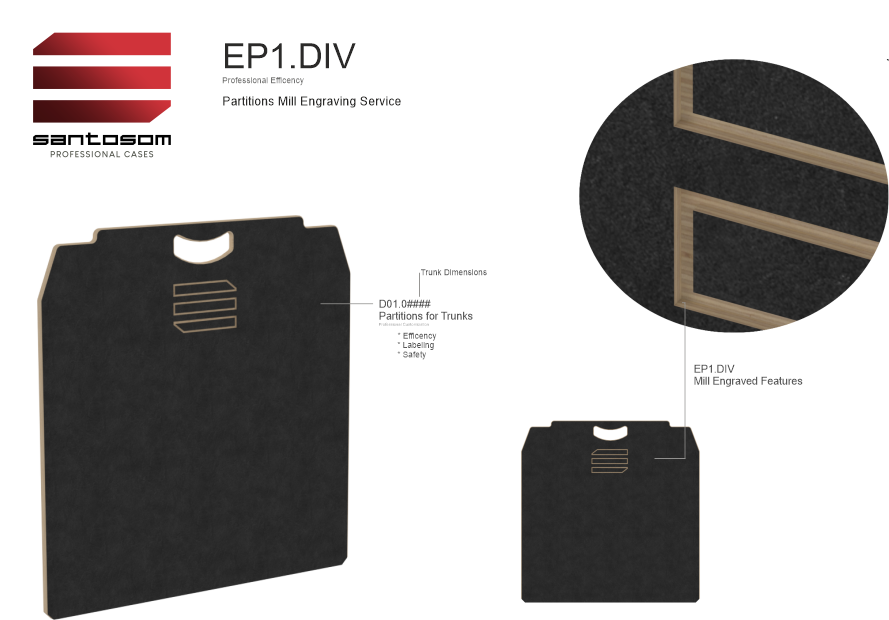 Dividing wall engraving