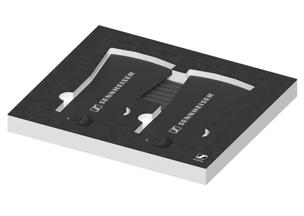 SANTOSOM   Mousse Modulaire 1U, 2x Sennheiser A 1031-U