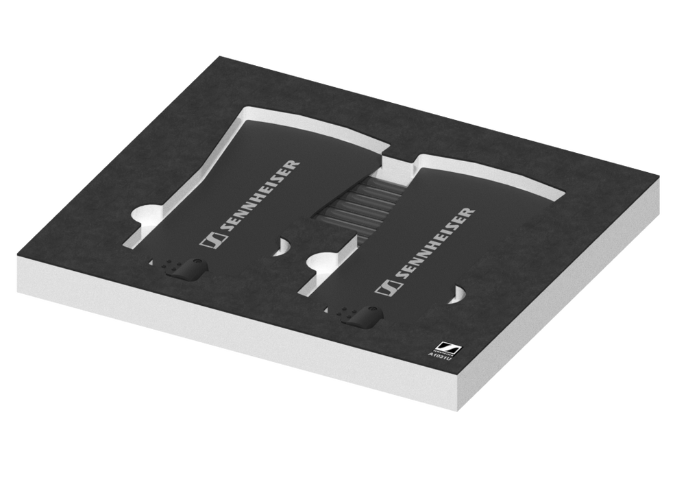 SANTOSOM   Mousse Modulaire 1U, 2x Sennheiser A 1031-U
