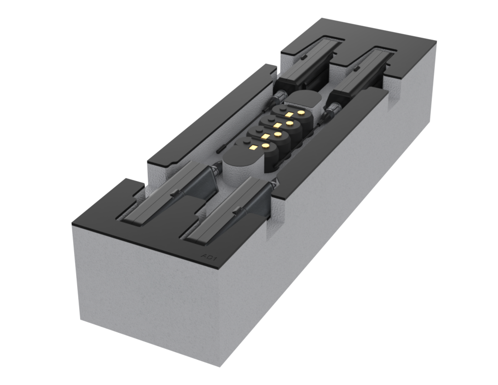 SANTOSOM   Espuma Modular 2U, 4x Shure AD1