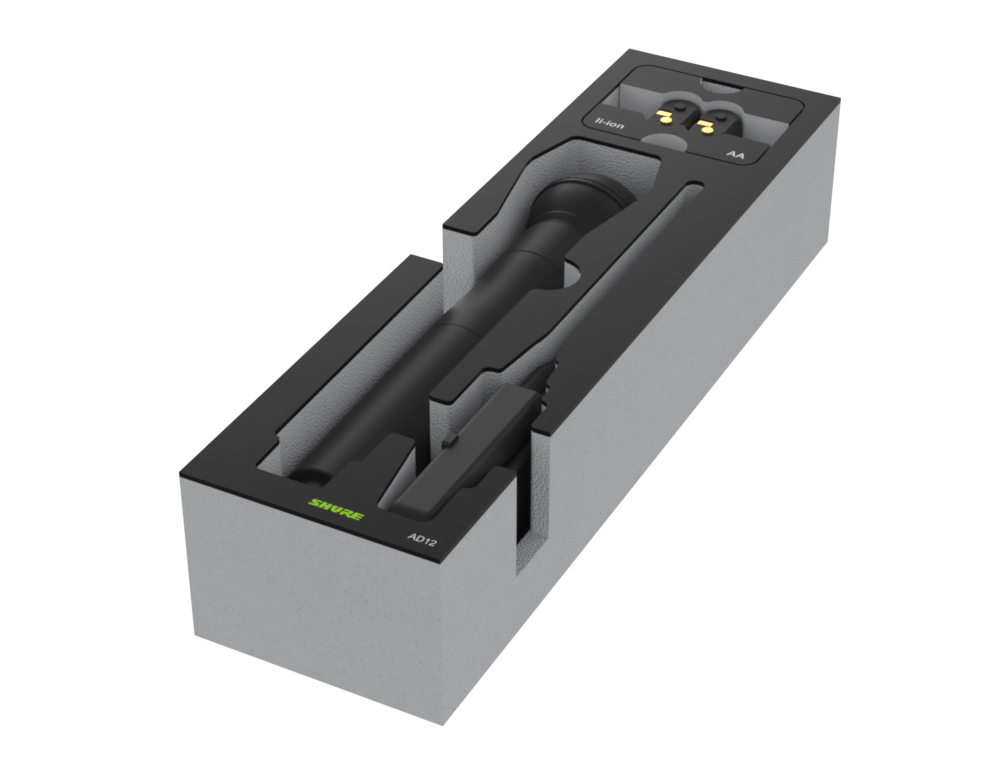 SANTOSOM Modular Foam 2U, Shure 1x AD1,1xAD2