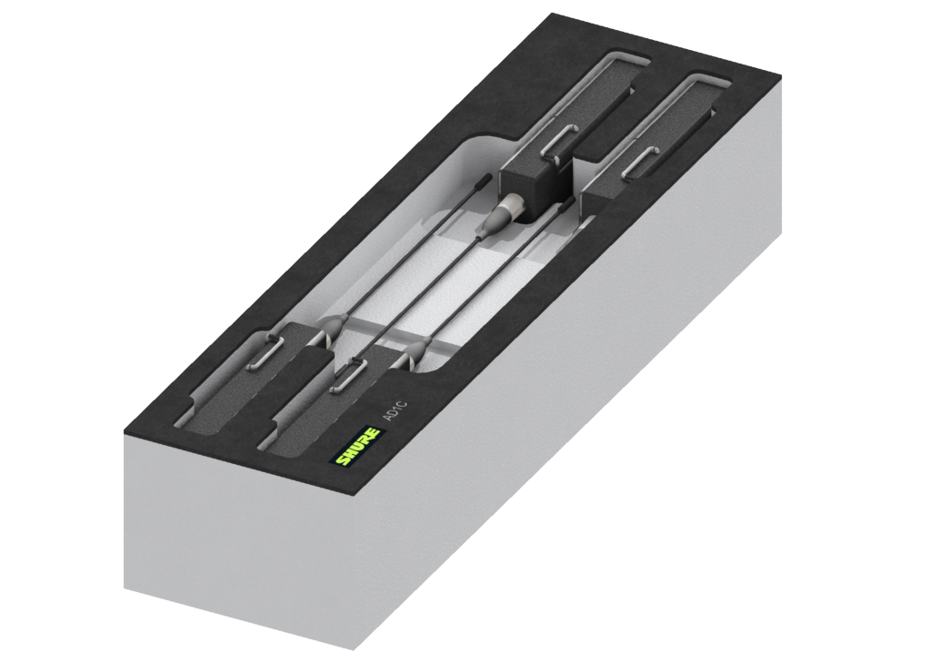 SANTOSOM   Espuma Modular 2U, Shure 4x AD1C