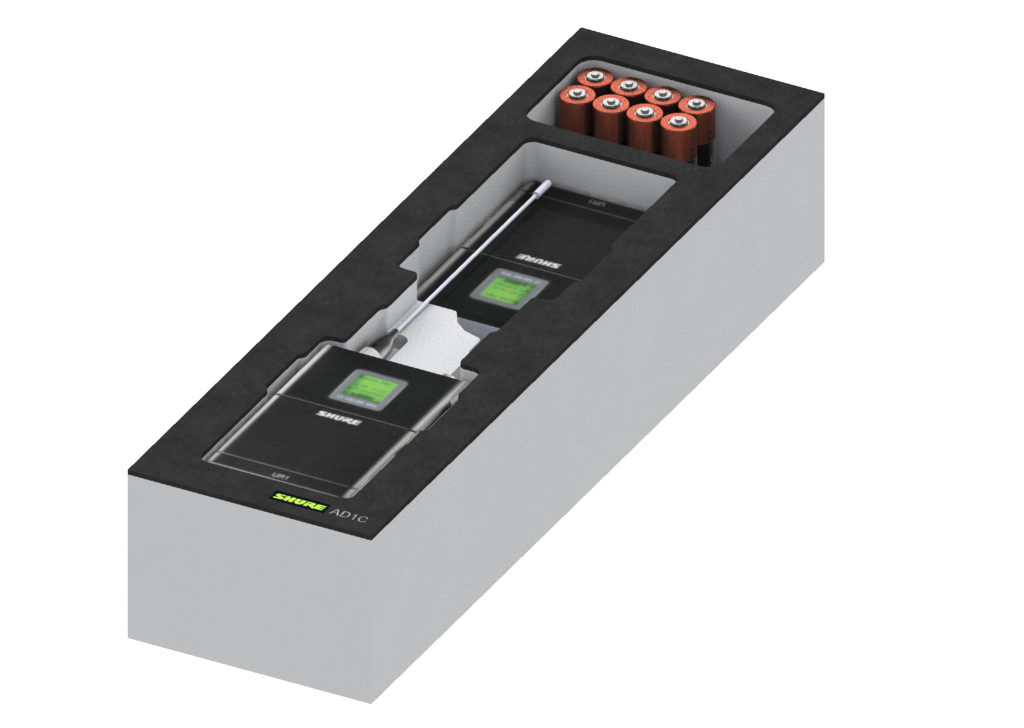 SANTOSOM   Espuma Modular 2U, Shure 2x AD1C + Acess.