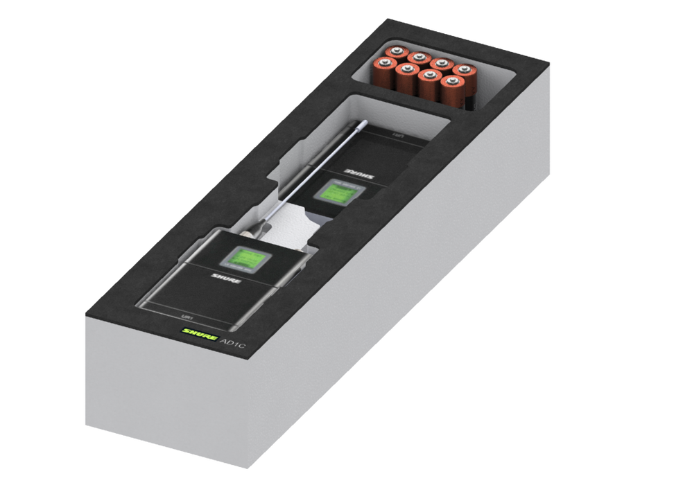 SANTOSOM   Espuma Modular 2U, Shure 2x AD1C + Acess.