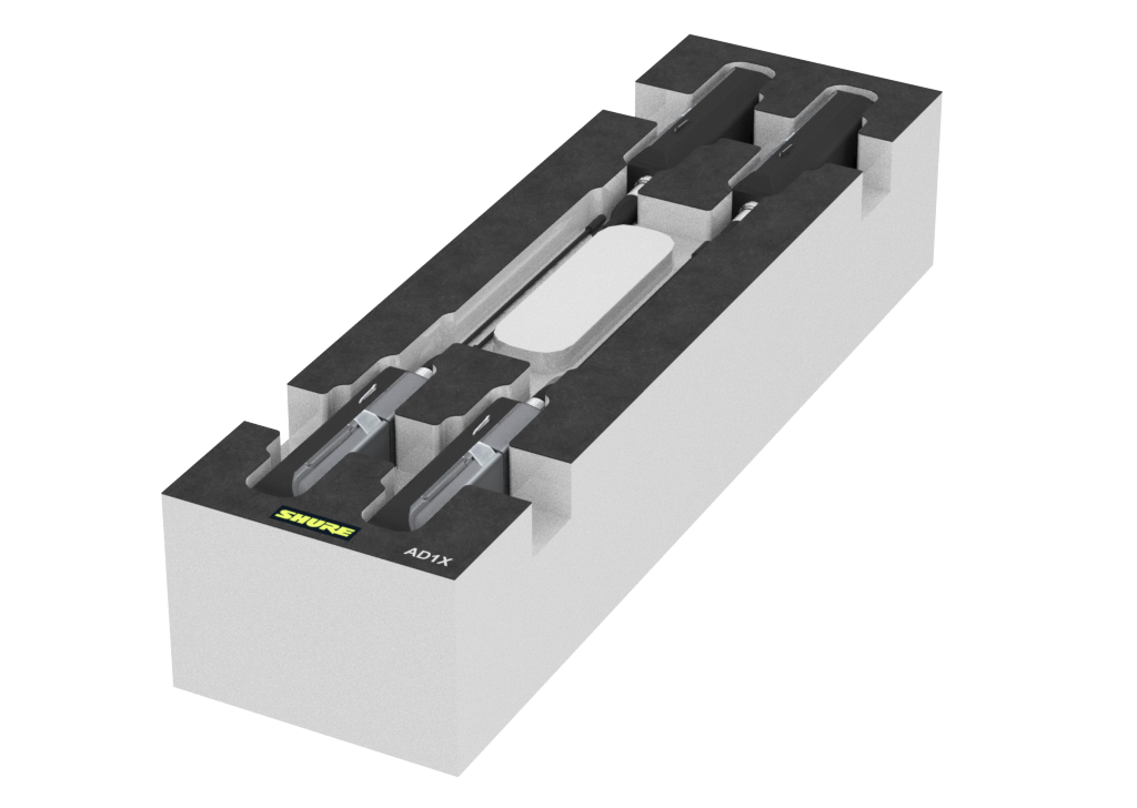 SANTOSOM   Espuma Modular 2U, Shure 4x ADX1