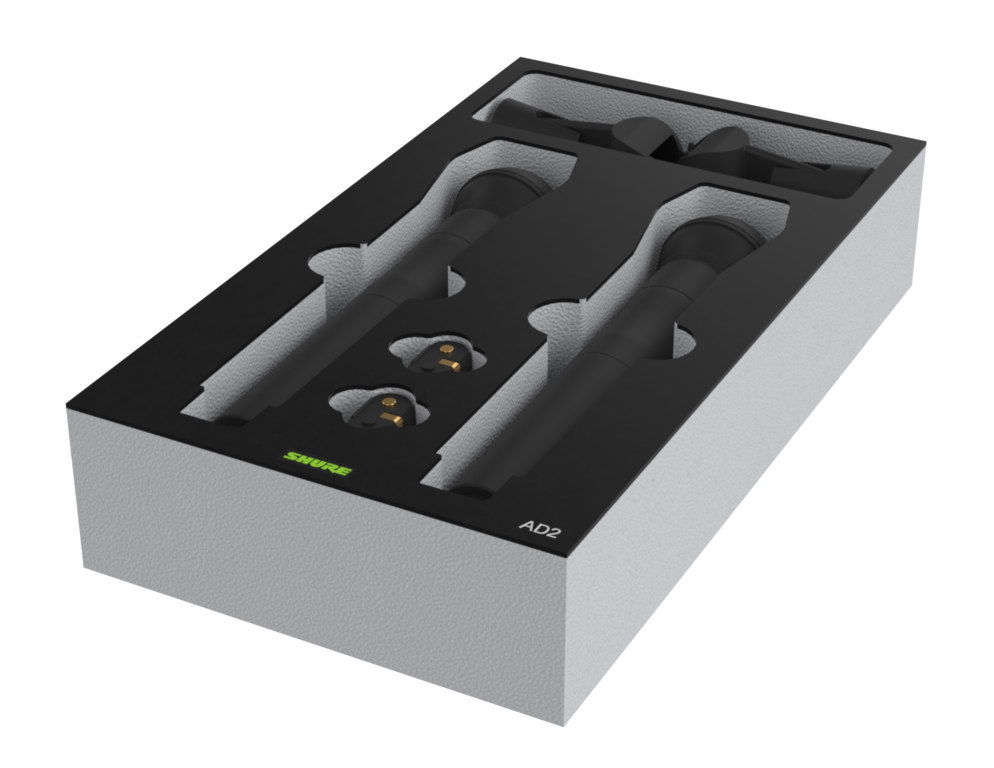 SANTOSOM   Espuma Modular 2U, Shure 2x AD2 + Acess.