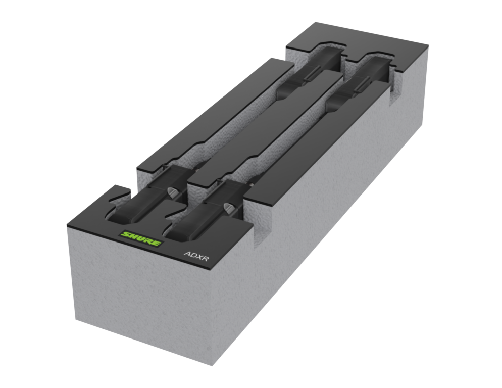 SANTOSOM Espuma Modular 2U, 4x Shure ADXR