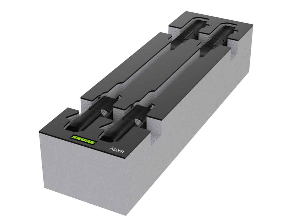 SANTOSOM Espuma Modular 2U, 4x Shure ADXR