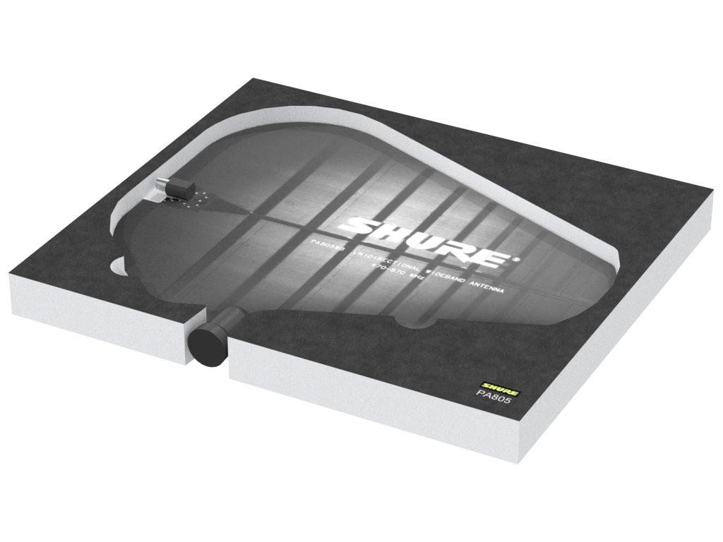 SANTOSOM   Mousse Modulaire 1U, 1x SHURE PA805 SWB