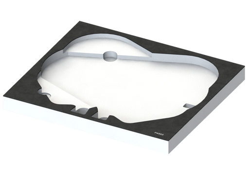 SANTOSOM   Espuma Modular 1U, 2x SHURE PA805 SWB