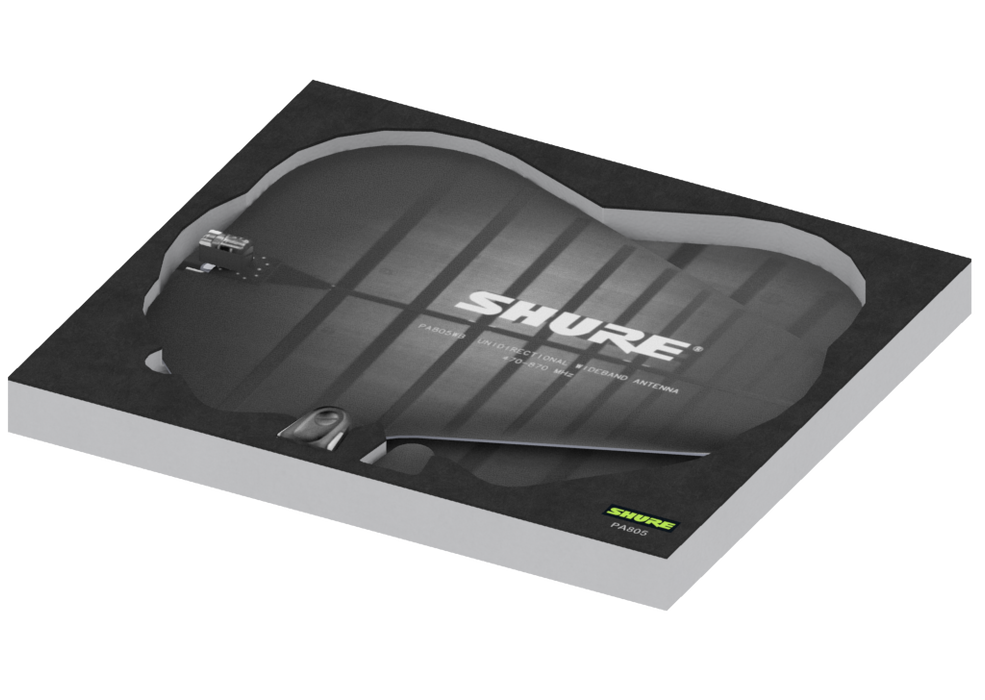 SANTOSOM   Espuma Modular 1U, 2x SHURE PA805 SWB