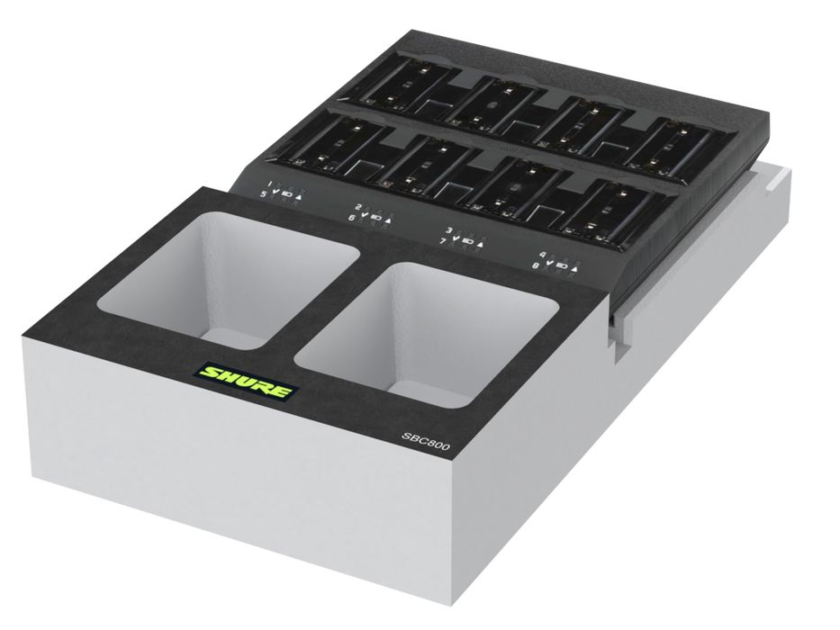 SANTOSOM   Mousse Modulaire 2U, Shure 1x Shure SBC800 + Acess.