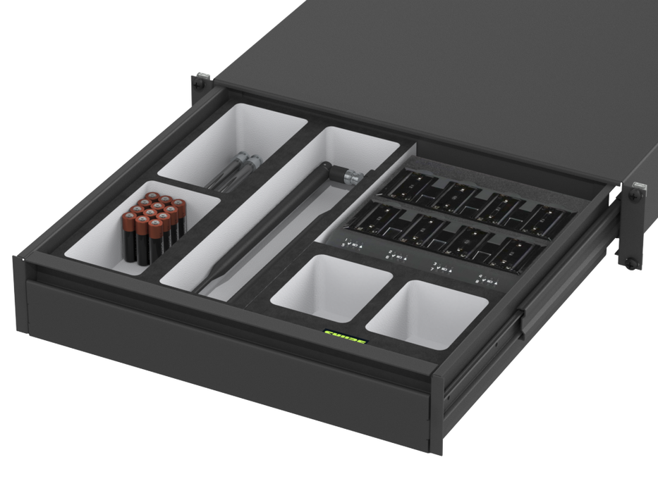 SANTOSOM   Mousse Modulaire 2U, Shure 1x Shure SBC800 + Acess.