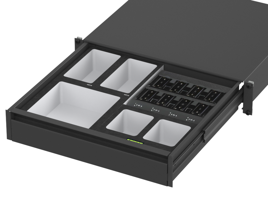 SANTOSOM   Mousse Modulaire 2U, Shure 1x Shure SBC800 + Acess.