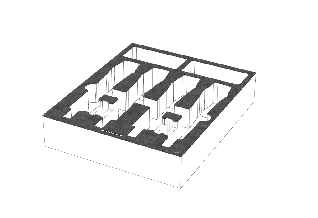 SANTOSOM   Espuma Modular 2U, Sennheiser 4x SE2