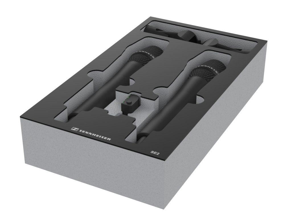 SANTOSOM   Mousse Modulaire 2U, Sennheiser 2x SE2 + Acess.