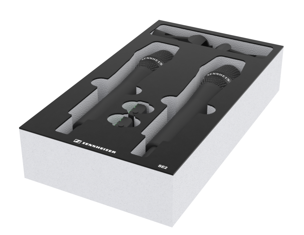 SANTOSOM   Mousse Modulaire 2U, Sennheiser 2x SE2 + Acess.