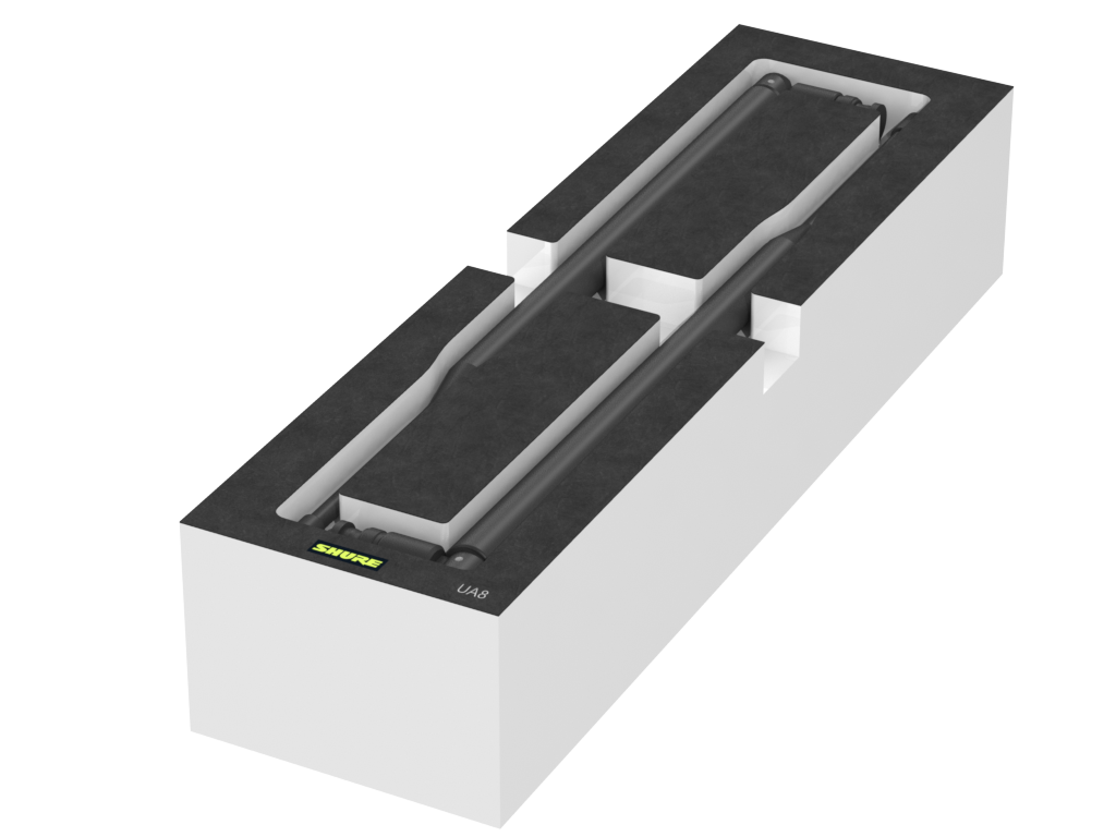 SANTOSOM   Espuma Modular 2U, Shure 2x UA8