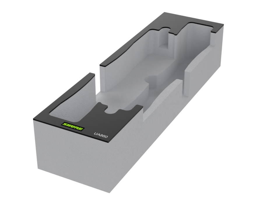SANTOSOM Modular Foam 2U, 2x Shure UA860