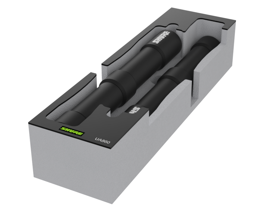 SANTOSOM Modular Foam 2U, 2x Shure UA860