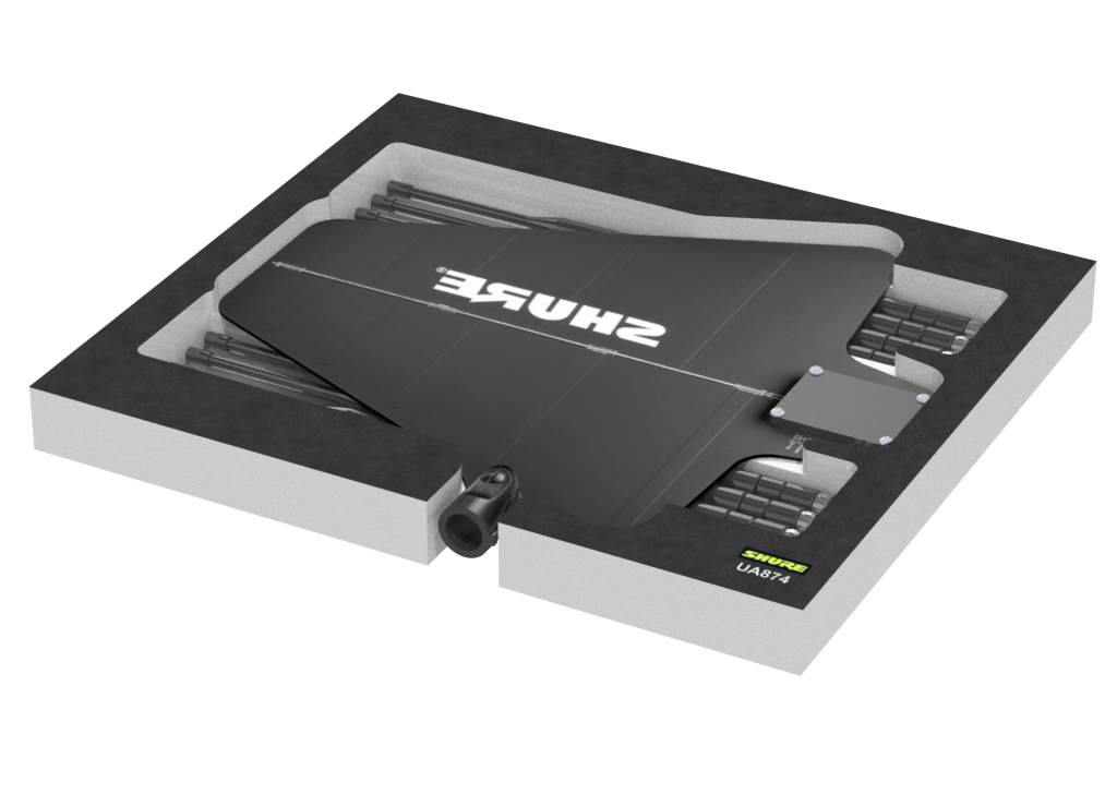 SANTOSOM Modular Foam 2U, 1x Antenna Shure UA874WB