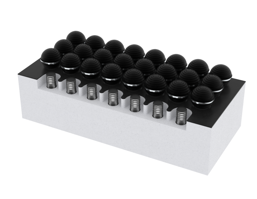 SANTOSOM Modular Foam 5U, 24x SM58 + 5x HH