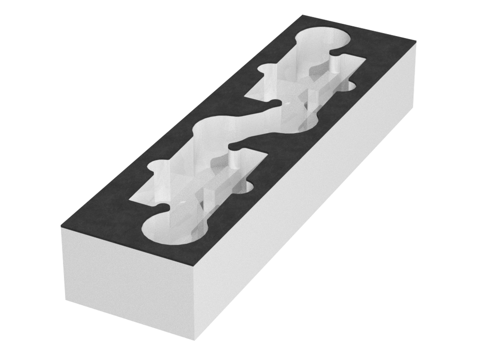 SANTOSOM Modular Foam 2U, 4x Shure SM58