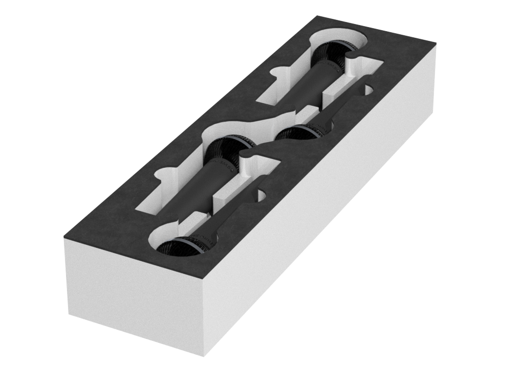 SANTOSOM Modular Foam 2U, 4x Shure SM58