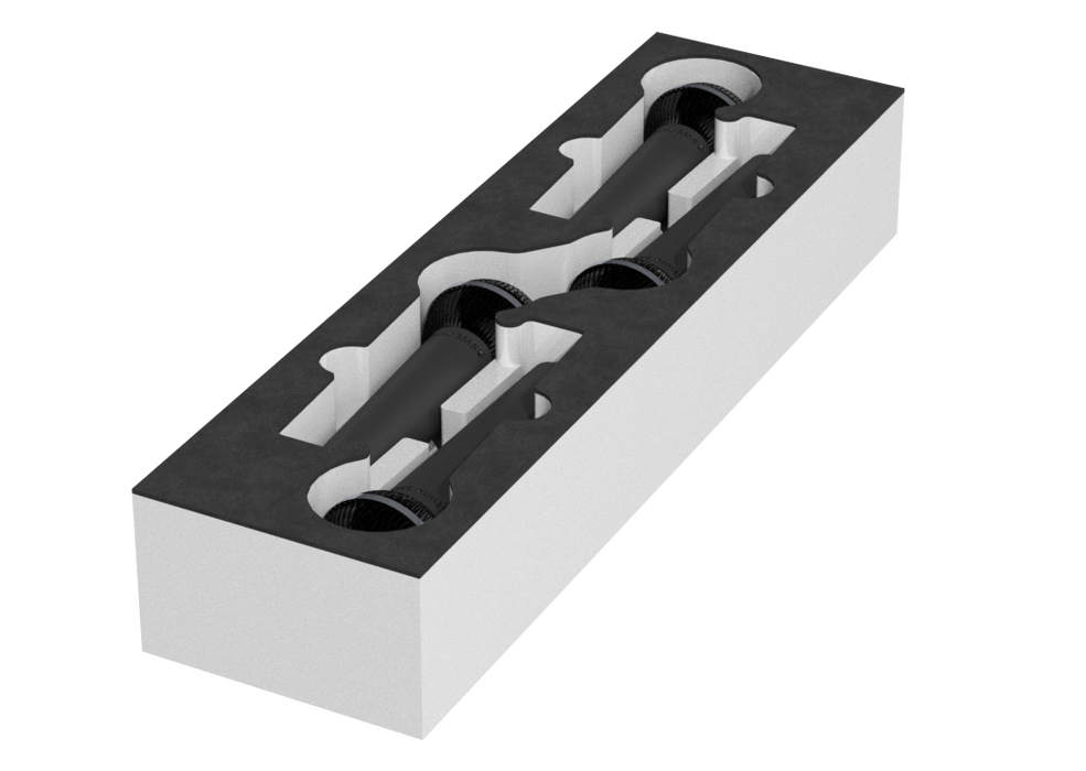 SANTOSOM Modular Foam 2U, 4x Shure SM58