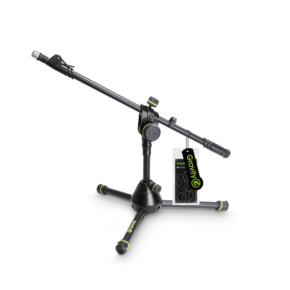 Gravity   Short Heavy Duty Microphone Stand with Folding Tripod Base