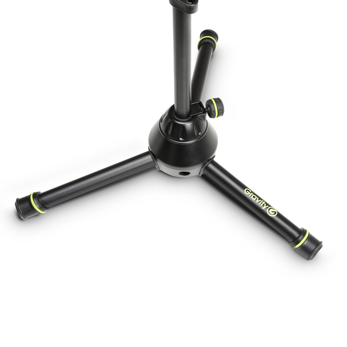 Gravity   Short Heavy Duty Microphone Stand with Folding Tripod Base