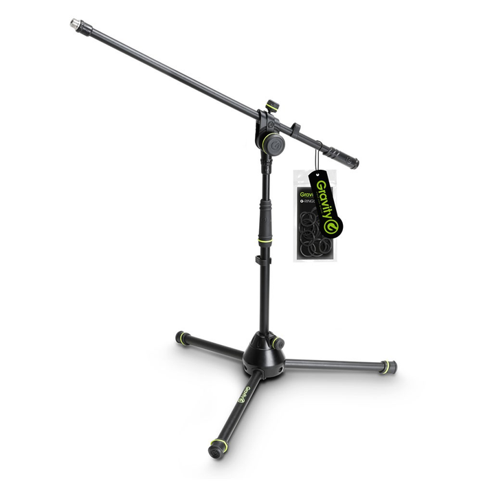 GRAVITY Short Microphone Stand with Folding Tripod Base and 2-Point