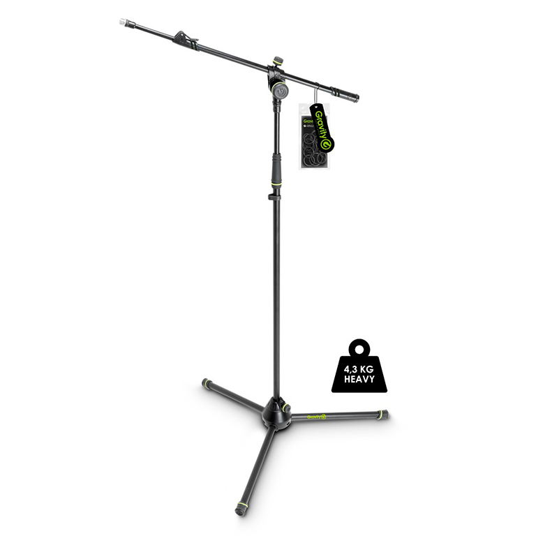 Gravity Heavy Duty Microphone Stand, Tripod, 2-Point Telescopic Boom