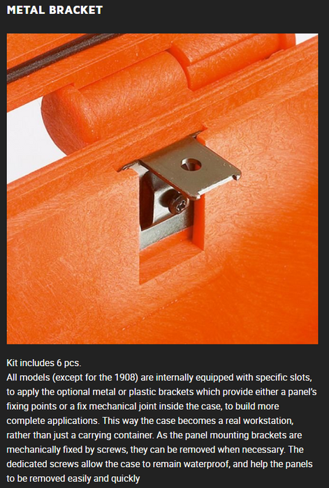 PLASTIC CASES ACCESSORY Kit With 6 metal pallet Support bRackets + screws