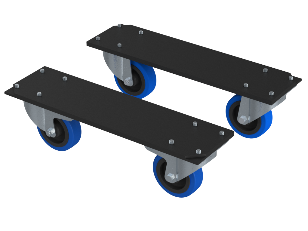 Santosom Kit 2 wheel Support + 4 Wheels 100mm (2 With Brake)