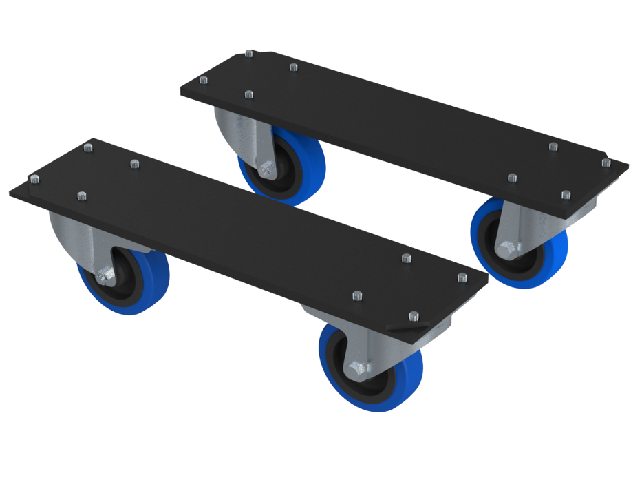 Santosom Kit 2 wheel Support + 4 Wheels 100mm (2 With Brake)