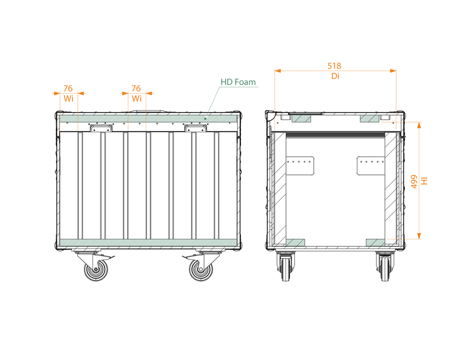 Santosom Flight case PRO, 8x Led Display 500x500x75