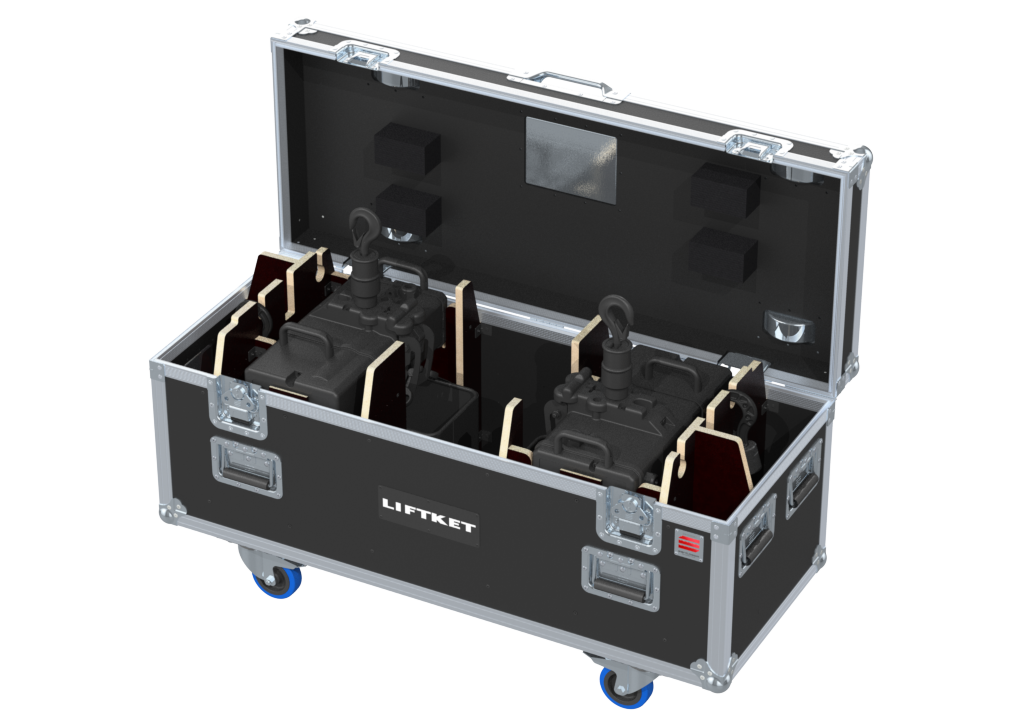Santosom Rigging Flight case PRO, 2x LIFTKET STAGEKET 400Kg D8+