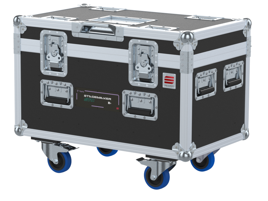 SANTOSOM Rigging Flight Case, 2x Verlinde Stagemaker D8+ SR1 250kg