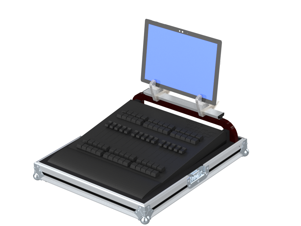 Santosom Lighting controller Flight Case, MA onPC Fader Wing + Tablet Holder
