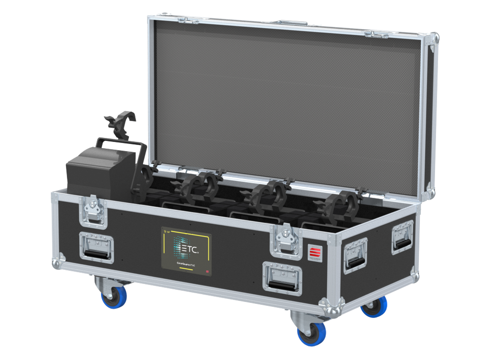 Santosom Flight case PRO-1, 8x ETC ColorSource CYC (Clamps on)