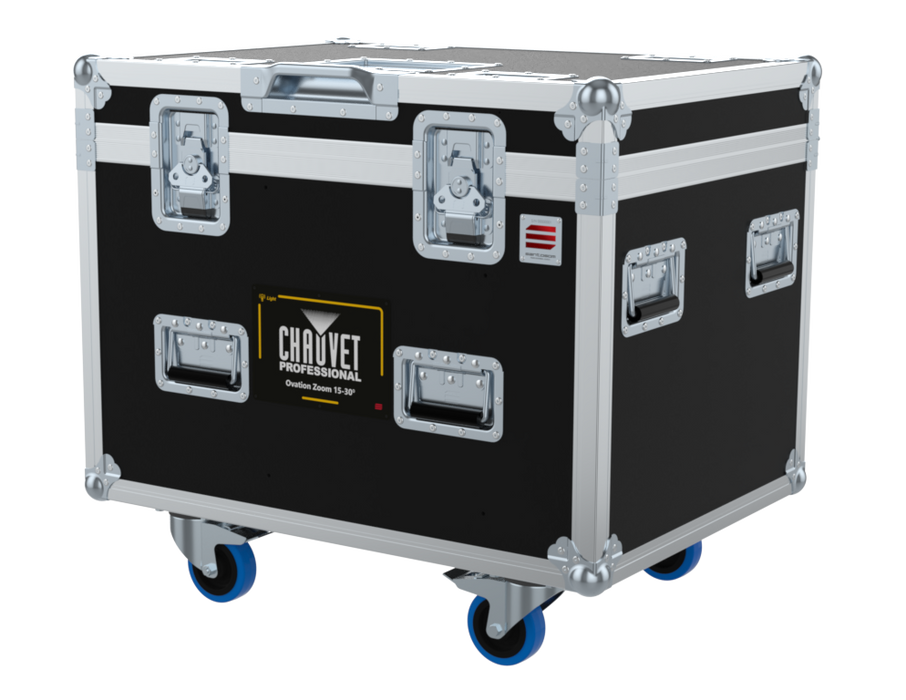 Santosom Flight case PRO-1, 4x Lens Chauvet Ovation Zoom 15-30º