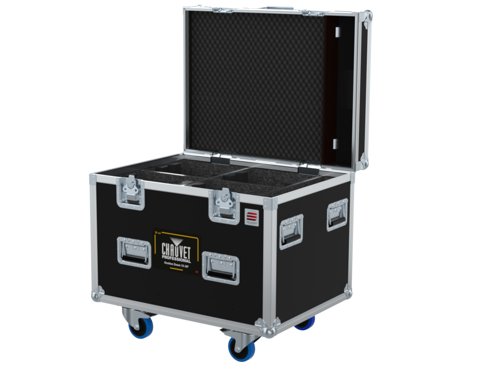 Santosom Flight case PRO-1, 4x Lens Chauvet Ovation Zoom 15-30º
