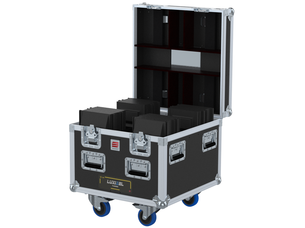 Santosom Blinder Flight case, 4x LUXIBEL B BLINDED (clamps off)