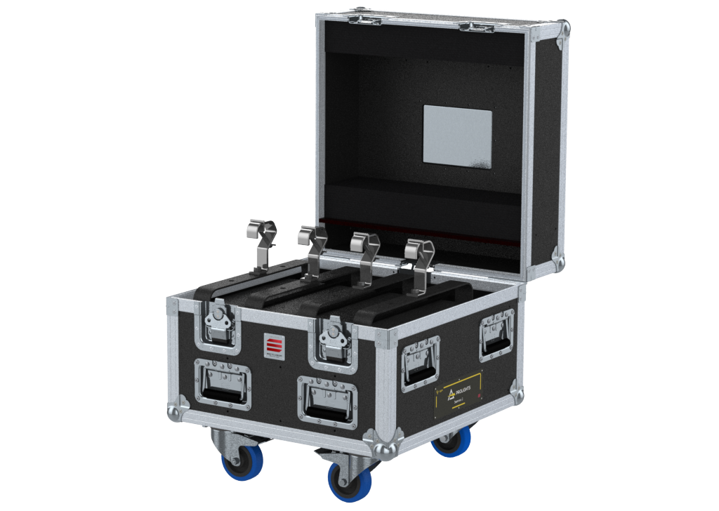 Santosom Blinder Flight case PRO, 4x Prolights Sunrise 2 (clamps on)