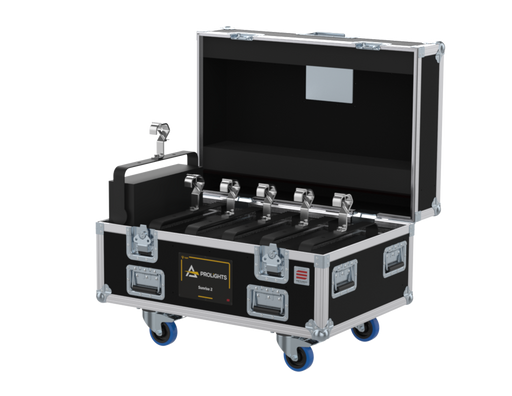 SANTOSOM Flight case PRO, 6x Prolights Sunrise 2 (clamps on)