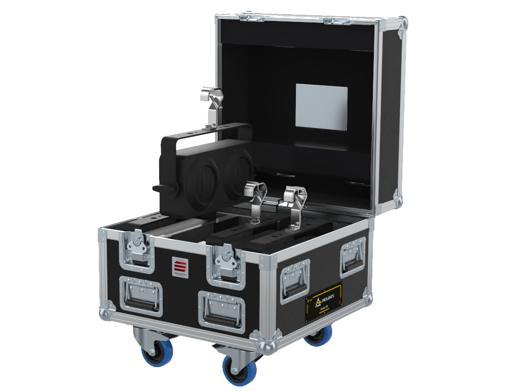 Santosom Blinder Flight case PRO, 4x Prolights Sunrise 2IP (clamps on)