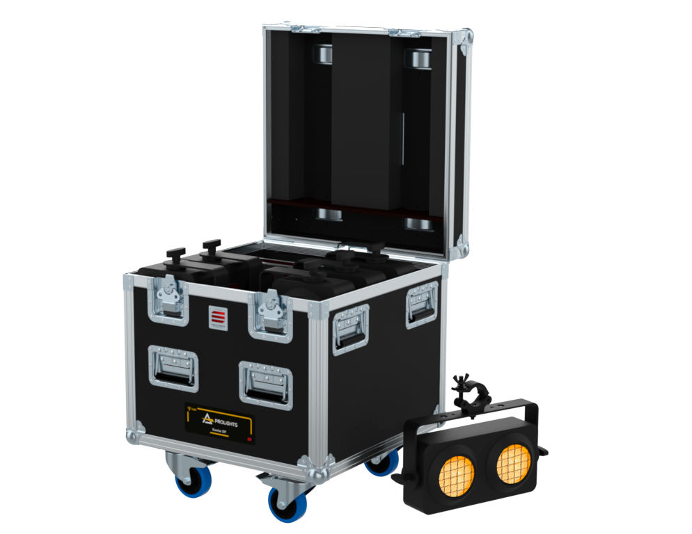 Santosom Blinder Flight case PRO, 6x Prolights Sunrise 2IP (clamps on)